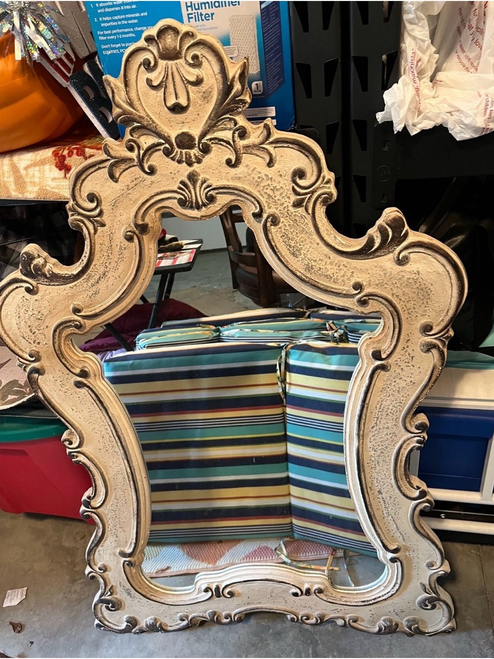 Hobby Lobby Ornate Cream and Gold Accent Wall Mirror